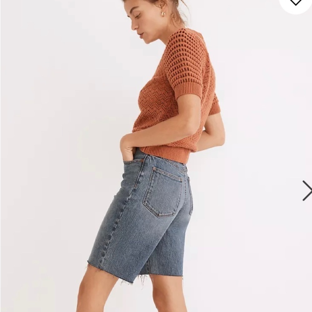 NWT Madewell High-Rise Long Denim Bermuda Shorts in Brightwood Wash 28